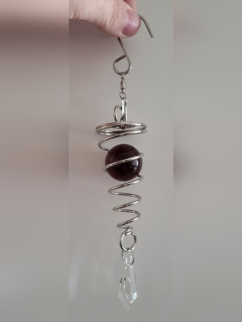 ✨ Hanging Crystal Suncatcher with Spinning Spiral & Rainbow Prism ✨